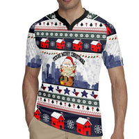 Texas Santa Christmas Rugby Jersey Xmas Holiday Patterns - Wonder Print Shop