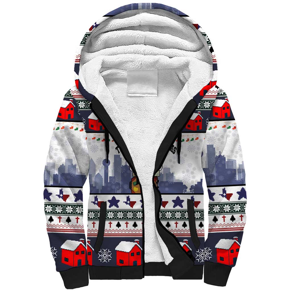 Texas Santa Christmas Sherpa Hoodie Xmas Holiday Patterns - Wonder Print Shop