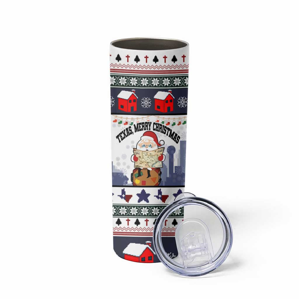 Texas Santa Christmas Skinny Tumbler Xmas Holiday Patterns - Wonder Print Shop