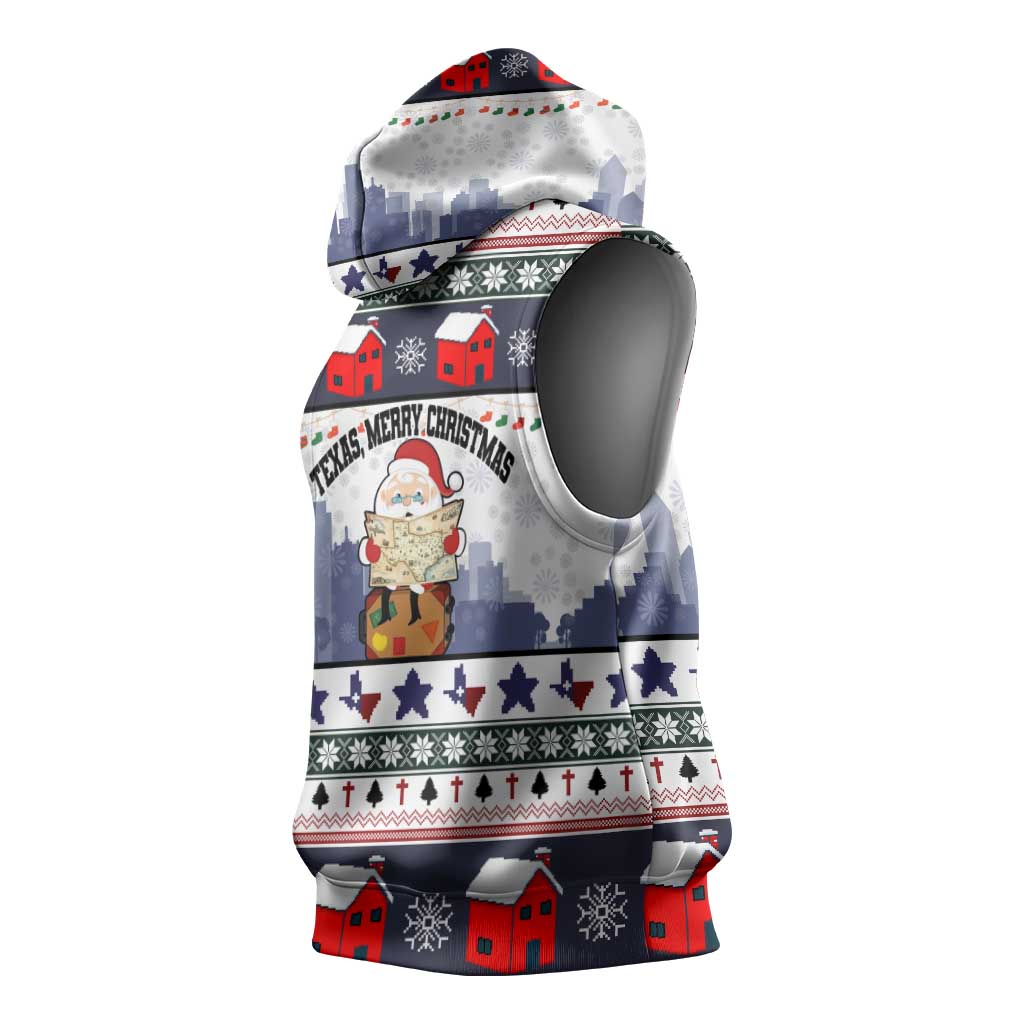 Texas Santa Christmas Sleeveless Hoodie Xmas Holiday Patterns - Wonder Print Shop