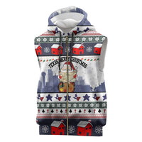 Texas Santa Christmas Sleeveless Zip Hoodie Xmas Holiday Patterns - Wonder Print Shop