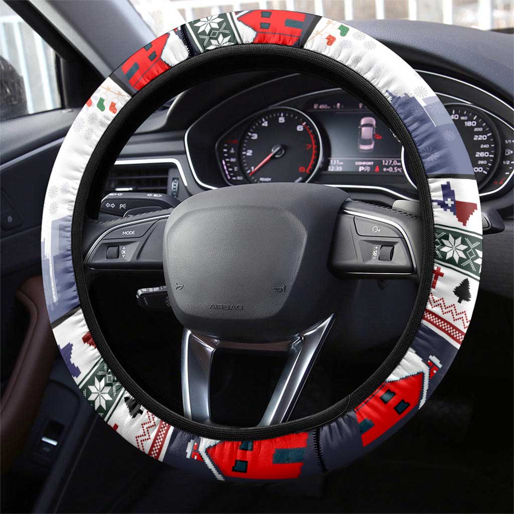 Texas Santa Christmas Steering Wheel Cover Xmas Holiday Patterns - Wonder Print Shop