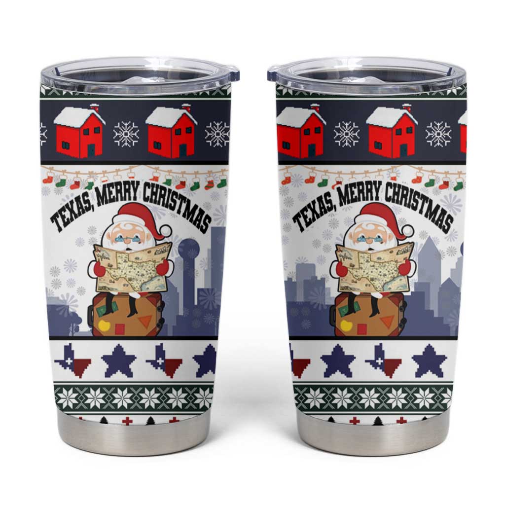 Texas Santa Christmas Tumbler Cup Xmas Holiday Patterns - Wonder Print Shop