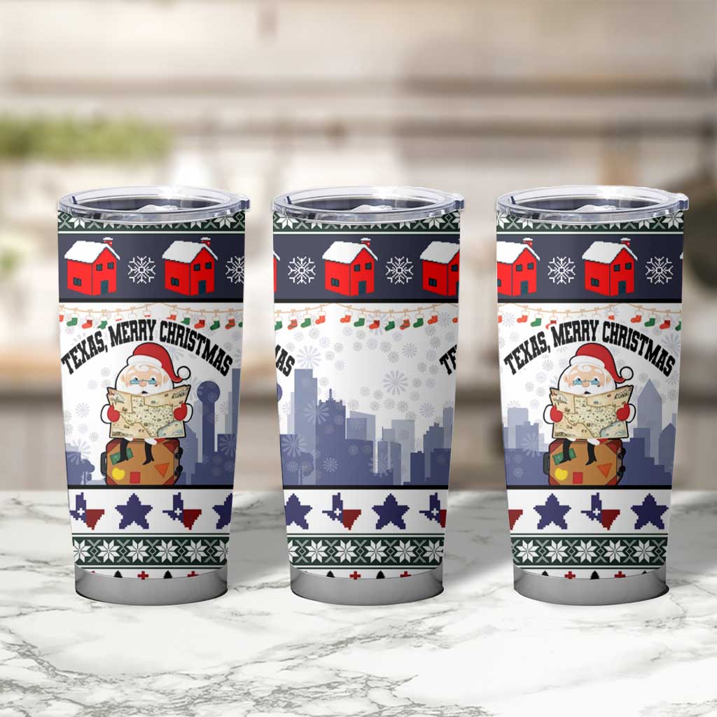 Texas Santa Christmas Tumbler Cup Xmas Holiday Patterns - Wonder Print Shop