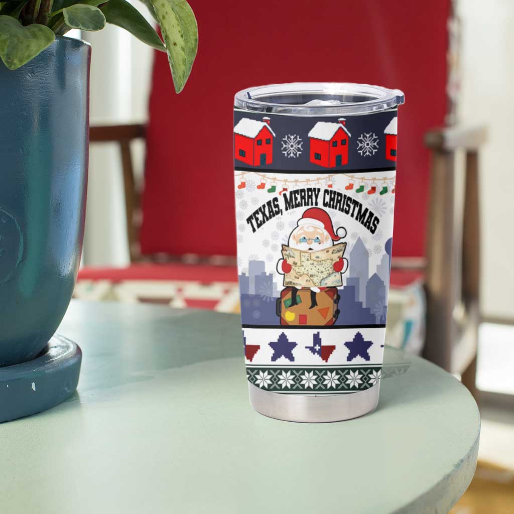 Texas Santa Christmas Tumbler Cup Xmas Holiday Patterns - Wonder Print Shop