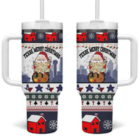 Texas Santa Christmas Tumbler With Handle Xmas Holiday Patterns - Wonder Print Shop