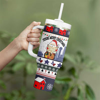 Texas Santa Christmas Tumbler With Handle Xmas Holiday Patterns - Wonder Print Shop