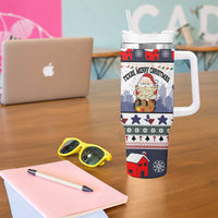 Texas Santa Christmas Tumbler With Handle Xmas Holiday Patterns - Wonder Print Shop