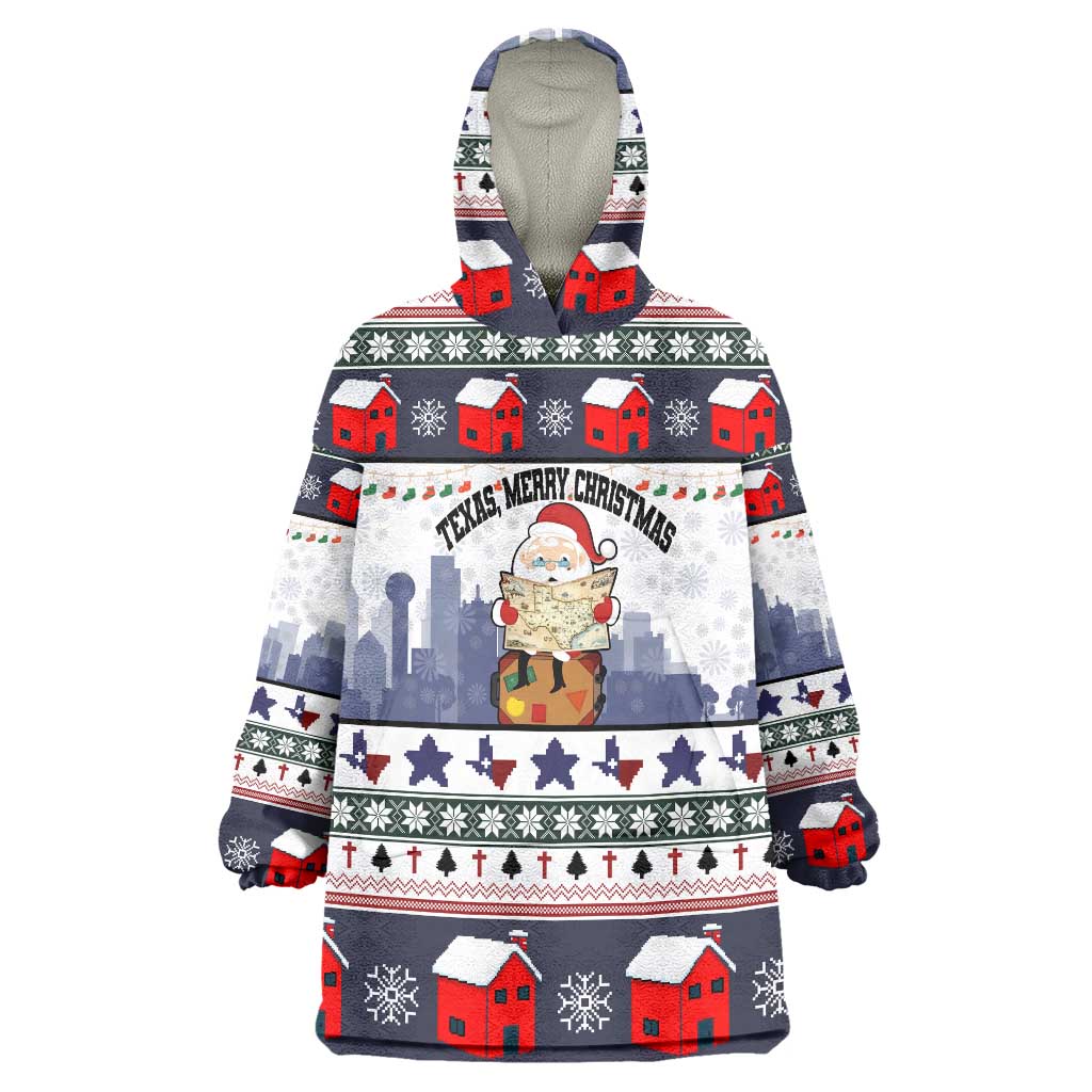 Texas Santa Christmas Wearable Blanket Hoodie Xmas Holiday Patterns - Wonder Print Shop
