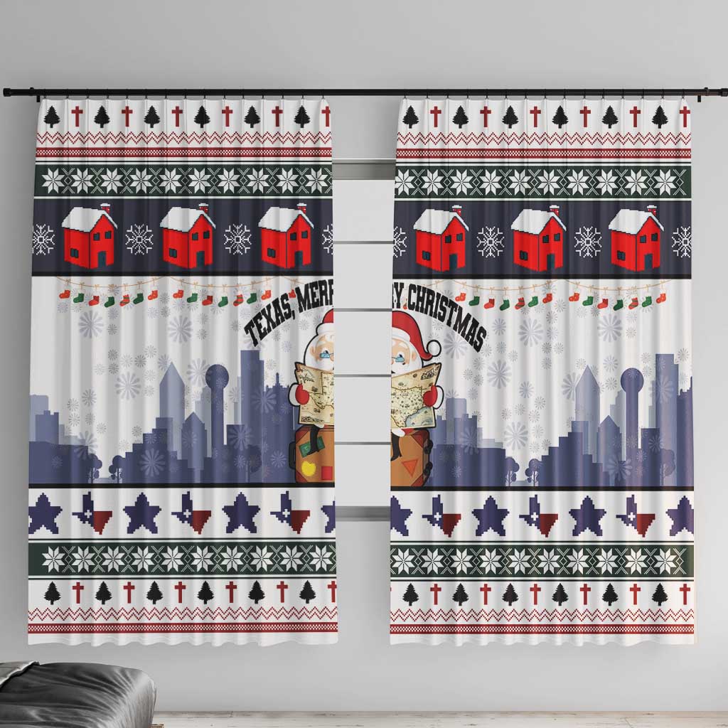 Texas Santa Christmas Window Curtain Xmas Holiday Patterns - Wonder Print Shop