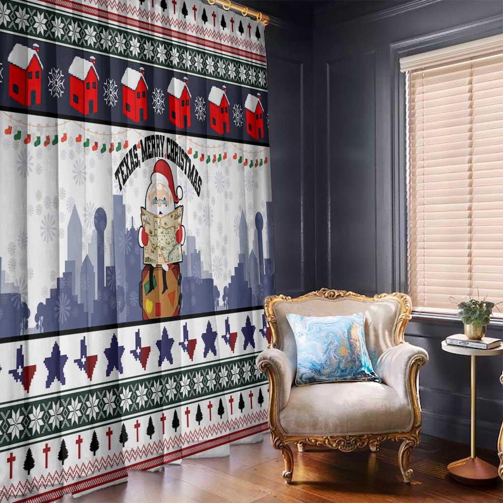 Texas Santa Christmas Window Curtain Xmas Holiday Patterns - Wonder Print Shop