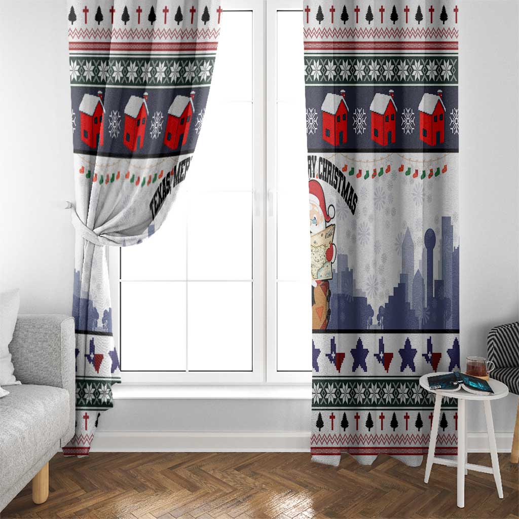 Texas Santa Christmas Window Curtain Xmas Holiday Patterns - Wonder Print Shop