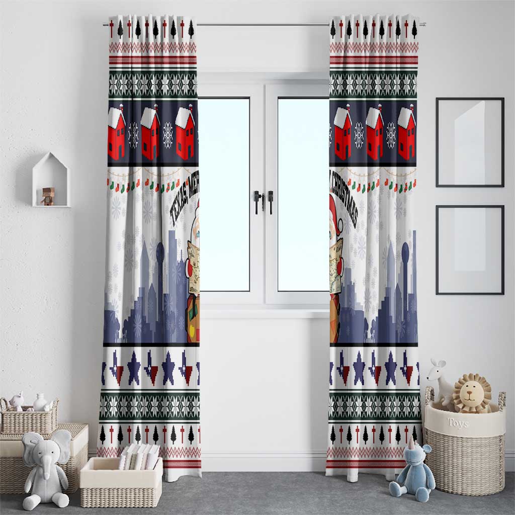 Texas Santa Christmas Window Curtain Xmas Holiday Patterns - Wonder Print Shop