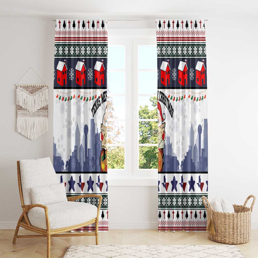Texas Santa Christmas Window Curtain Xmas Holiday Patterns - Wonder Print Shop