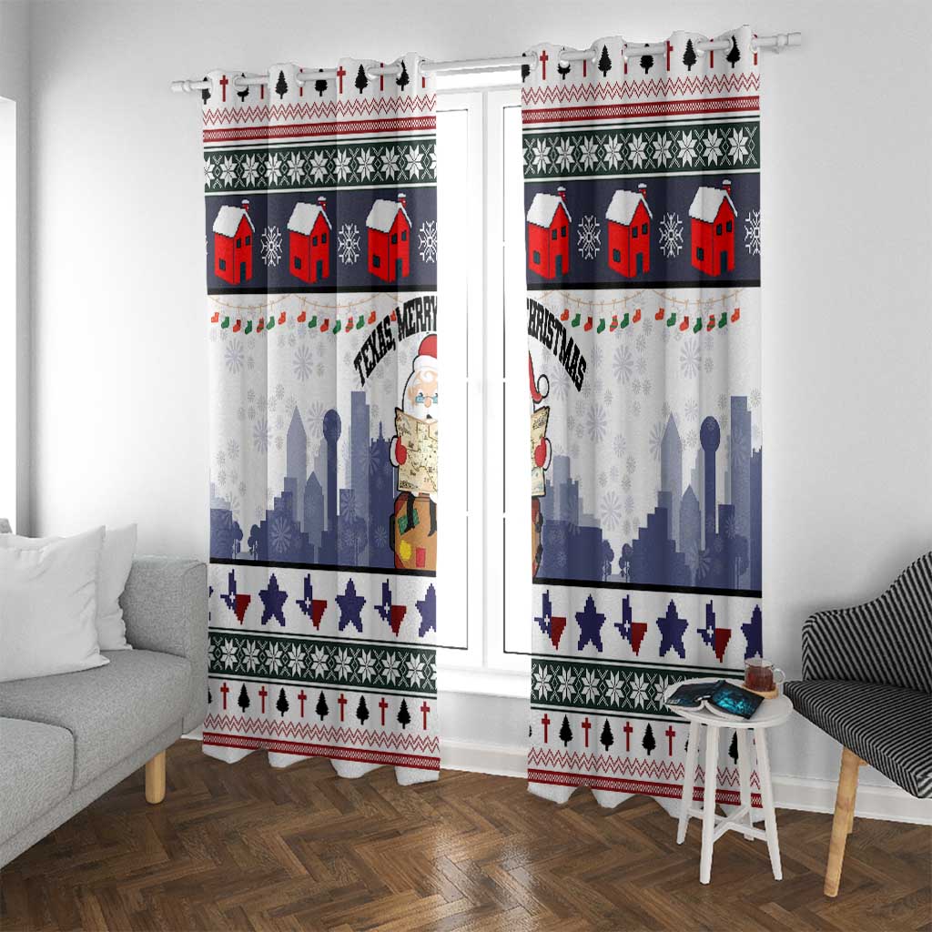 Texas Santa Christmas Window Curtain Xmas Holiday Patterns - Wonder Print Shop