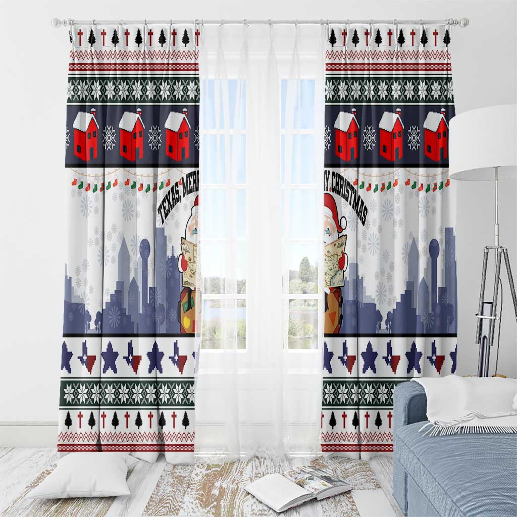Texas Santa Christmas Window Curtain Xmas Holiday Patterns - Wonder Print Shop