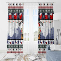 Texas Santa Christmas Window Curtain Xmas Holiday Patterns - Wonder Print Shop