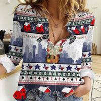 Texas Santa Christmas Women Casual Shirt Xmas Holiday Patterns - Wonder Print Shop