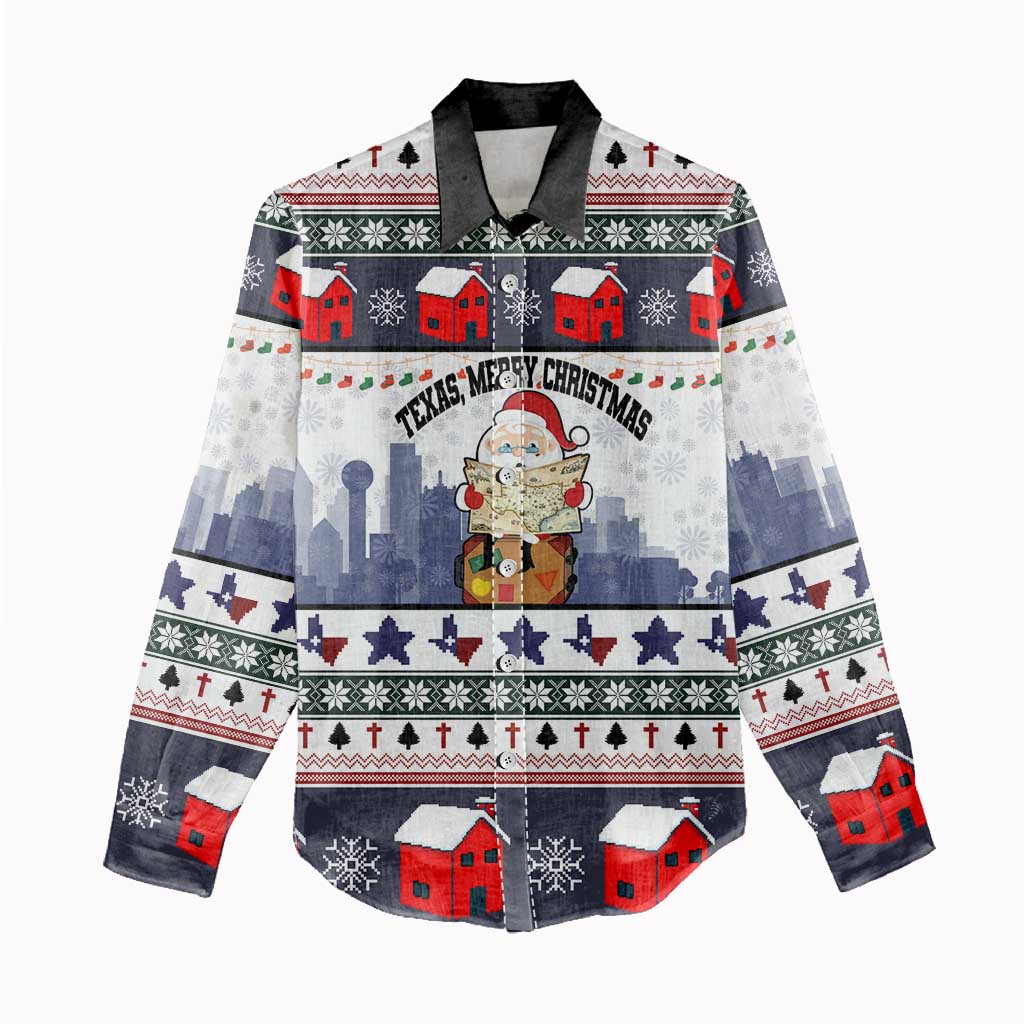 Texas Santa Christmas Women Casual Shirt Xmas Holiday Patterns - Wonder Print Shop