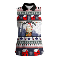 Texas Santa Christmas Women Sleeveless Polo Shirt Xmas Holiday Patterns - Wonder Print Shop