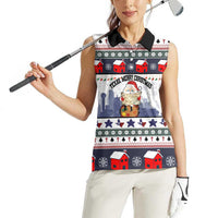 Texas Santa Christmas Women Sleeveless Polo Shirt Xmas Holiday Patterns - Wonder Print Shop