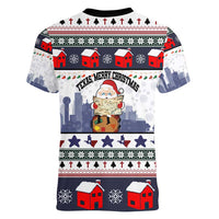 Texas Santa Christmas Women V-Neck T-Shirt Xmas Holiday Patterns - Wonder Print Shop