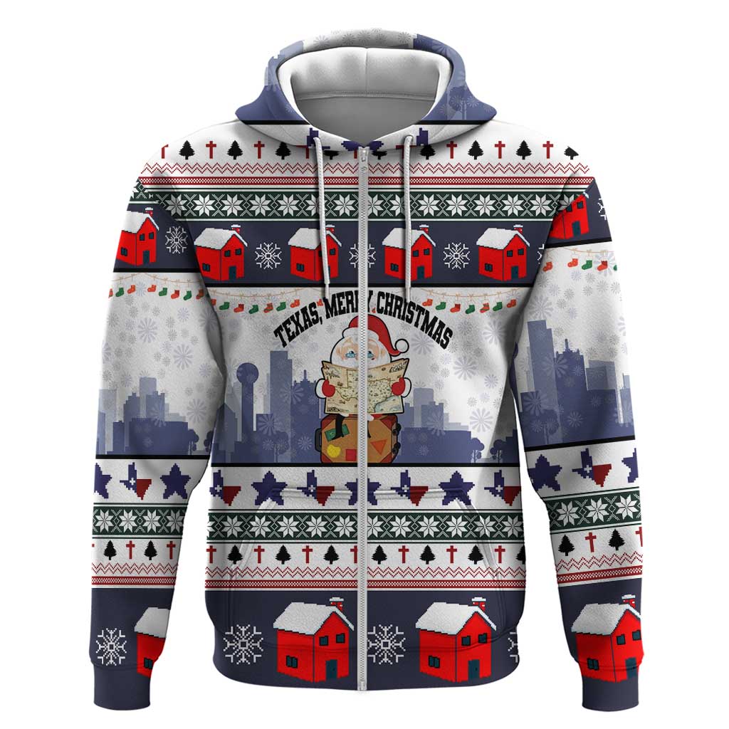 Texas Santa Christmas Zip Hoodie Xmas Holiday Patterns - Wonder Print Shop