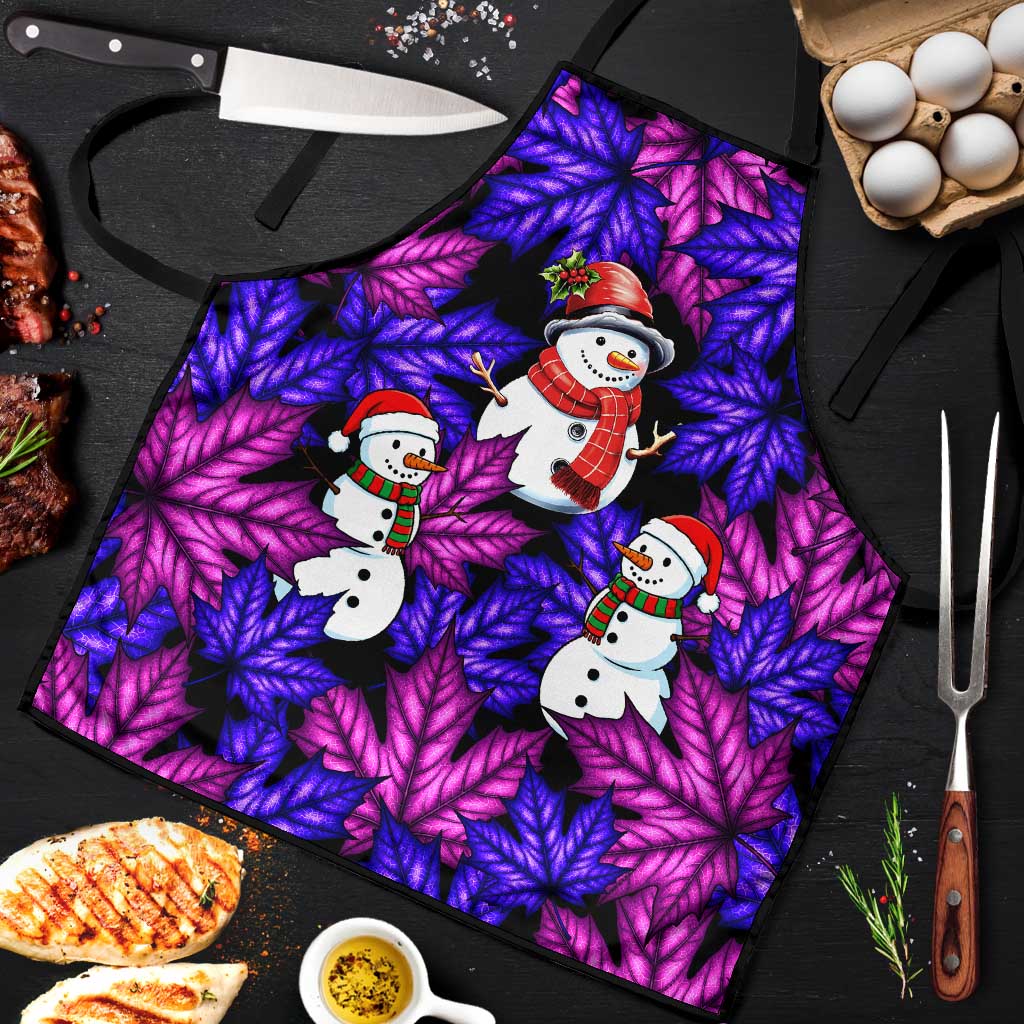 Christmas Snowman Leaves Apron Xmas Holiday Patterns - Wonder Print Shop