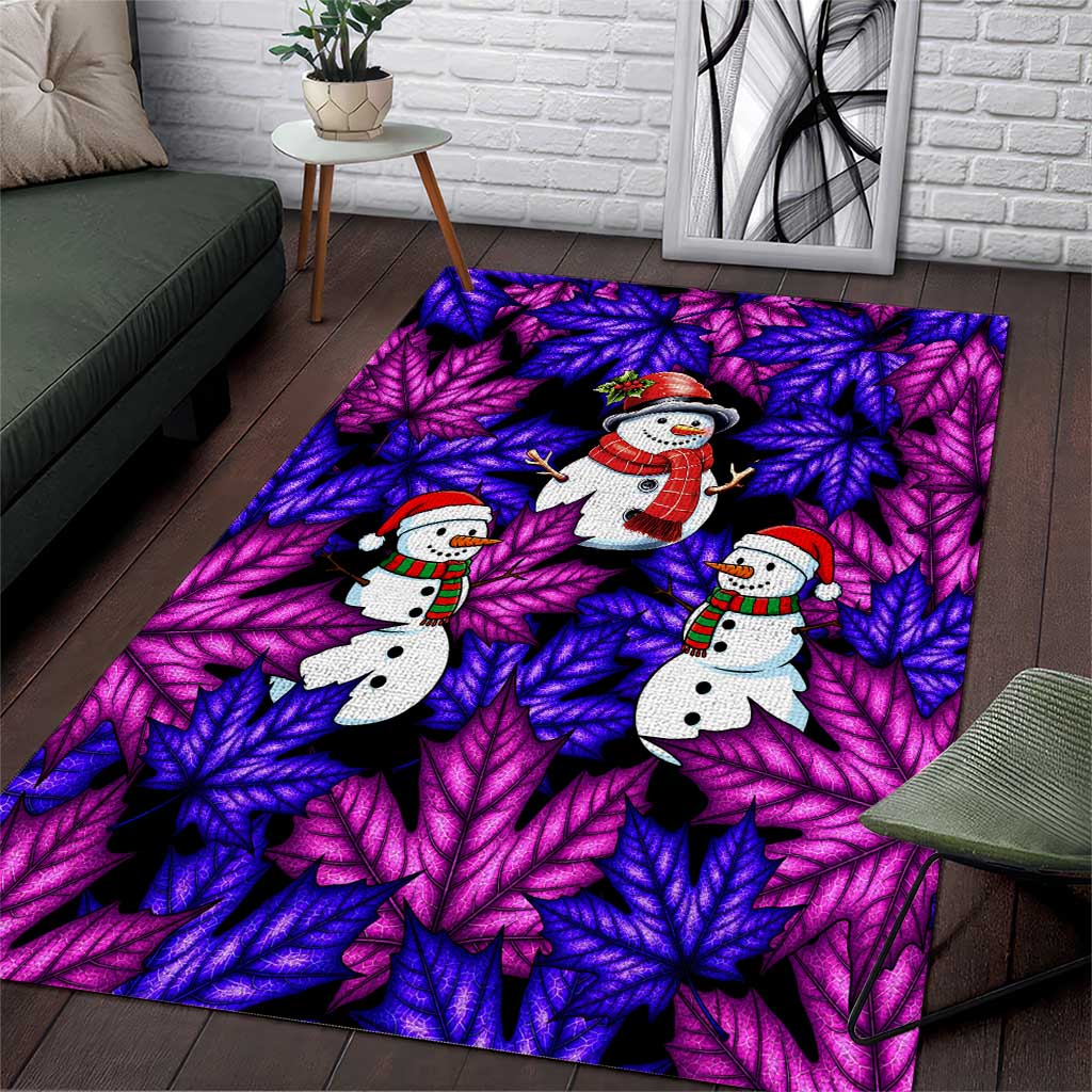 Christmas Snowman Leaves Area Rug Xmas Holiday Patterns - Wonder Print Shop