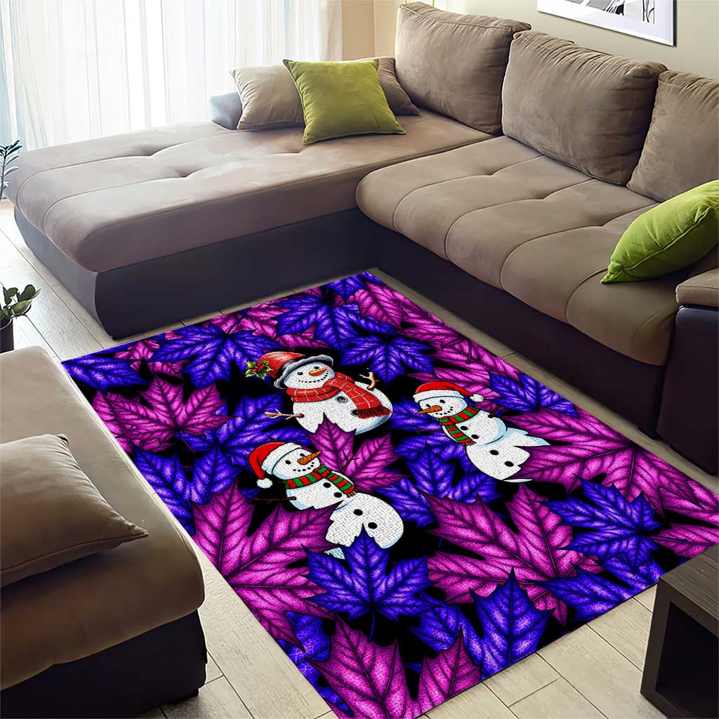 Christmas Snowman Leaves Area Rug Xmas Holiday Patterns - Wonder Print Shop