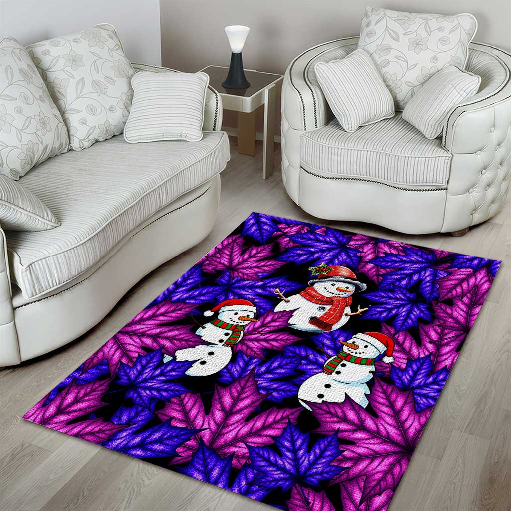 Christmas Snowman Leaves Area Rug Xmas Holiday Patterns - Wonder Print Shop