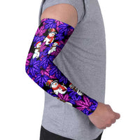 Christmas Snowman Leaves Arm Sleeves Xmas Holiday Patterns - Wonder Print Shop