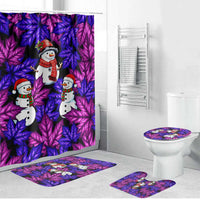 Christmas Snowman Leaves Bathroom Set Xmas Holiday Patterns - Wonder Print Shop