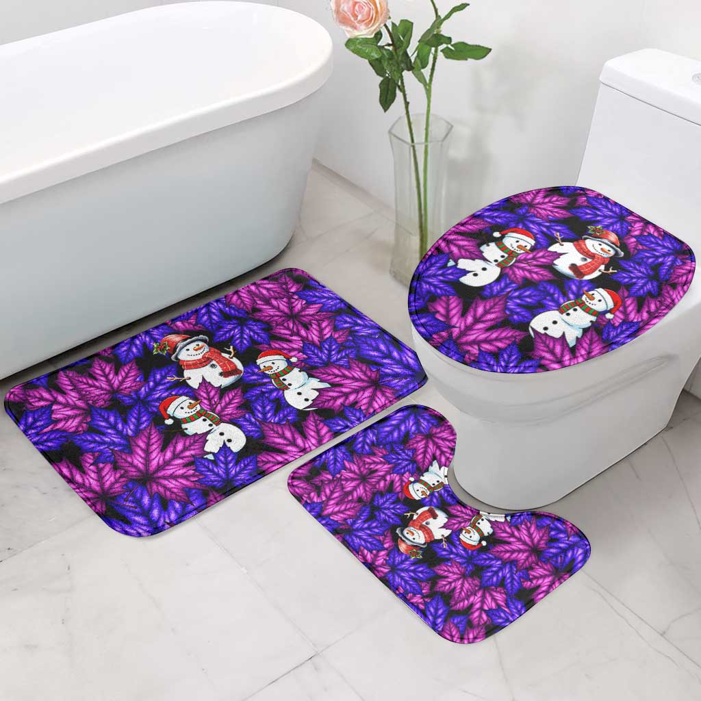 Christmas Snowman Leaves Bathroom Set Xmas Holiday Patterns - Wonder Print Shop
