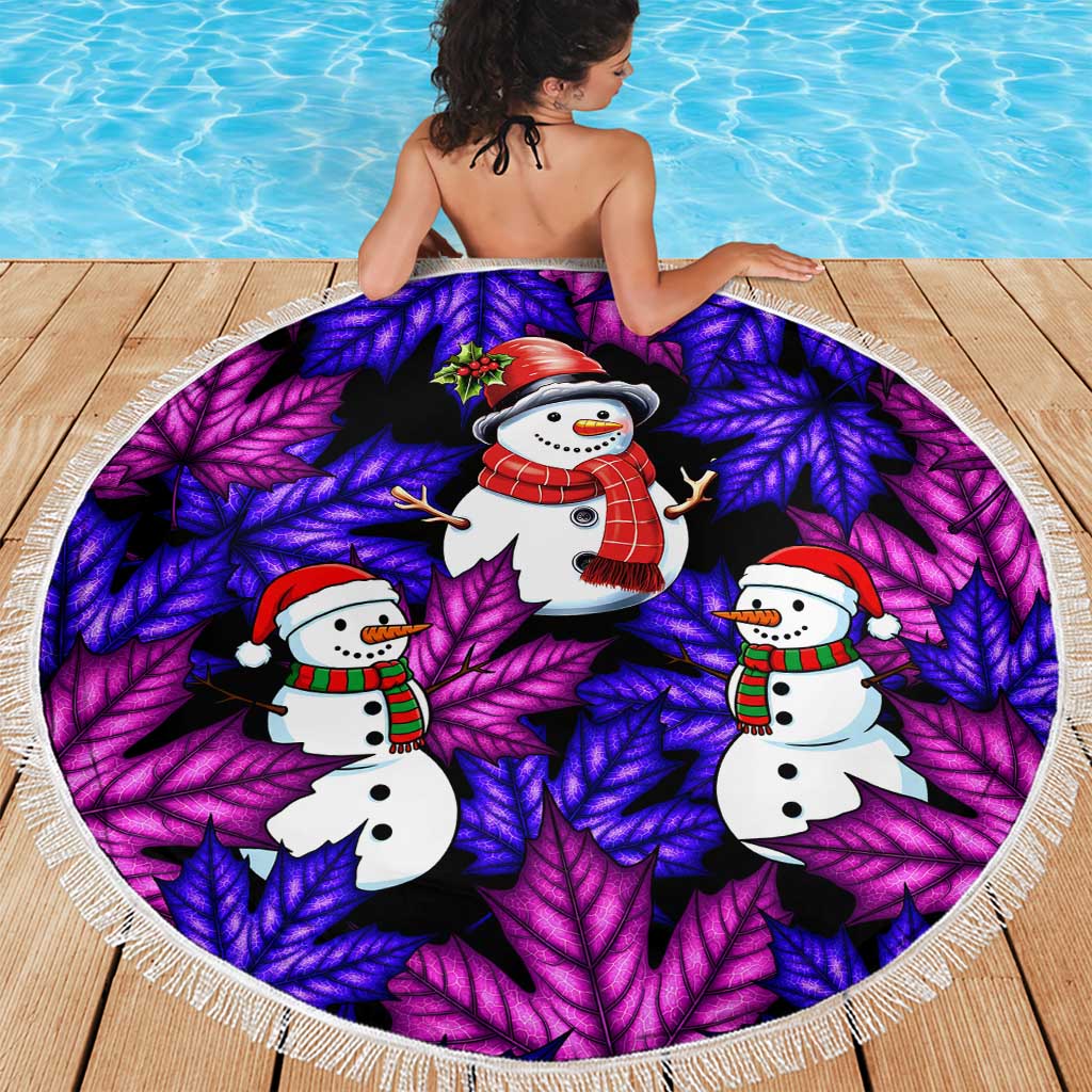 Christmas Snowman Leaves Beach Blanket Xmas Holiday Patterns - Wonder Print Shop