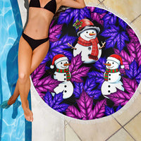 Christmas Snowman Leaves Beach Blanket Xmas Holiday Patterns - Wonder Print Shop