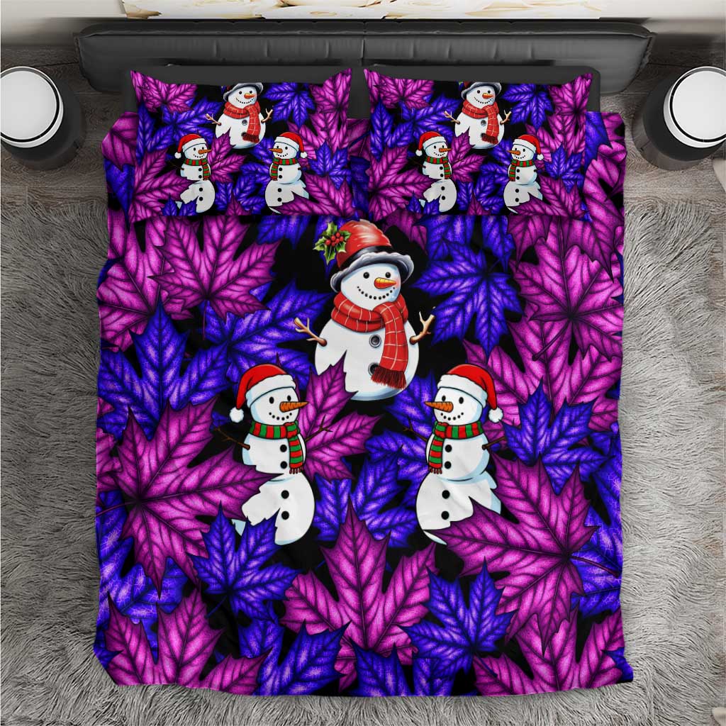 Christmas Snowman Leaves Bedding Set Xmas Holiday Patterns - Wonder Print Shop