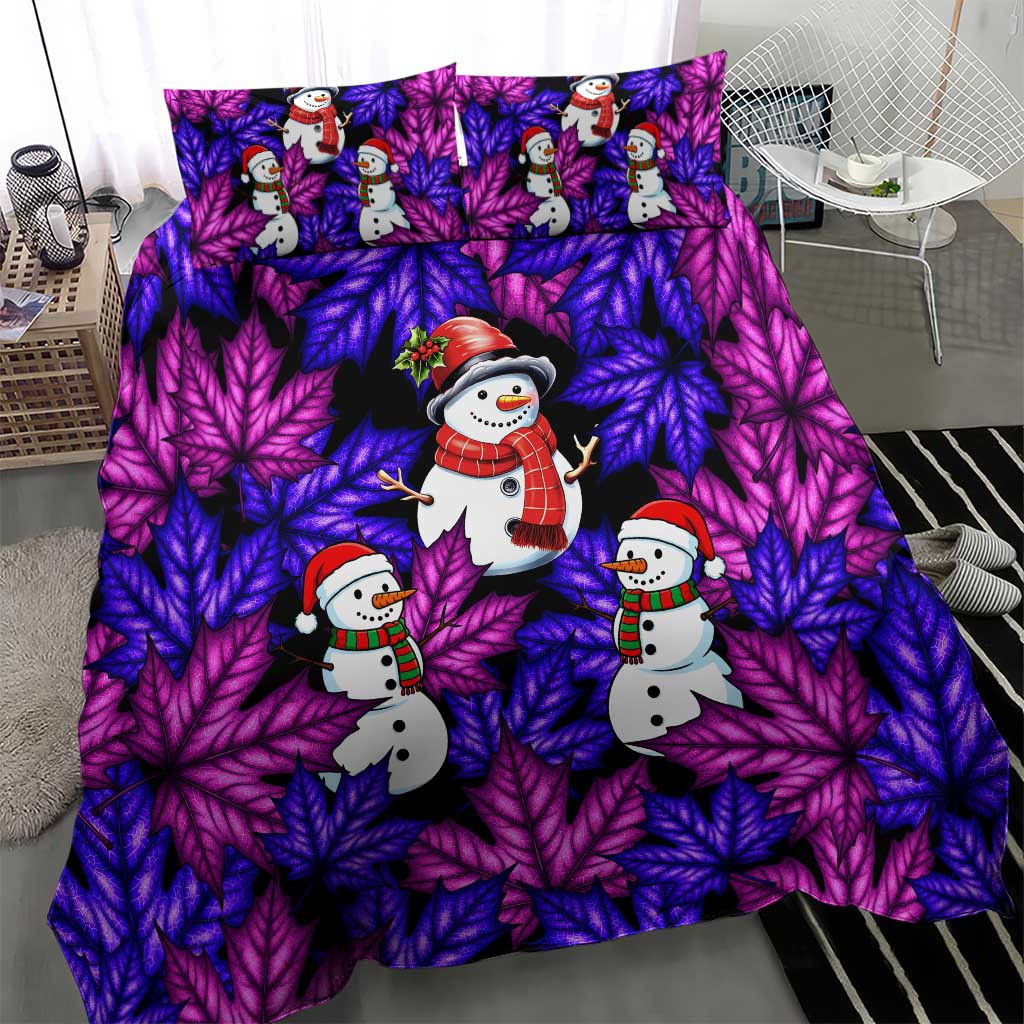 Christmas Snowman Leaves Bedding Set Xmas Holiday Patterns - Wonder Print Shop