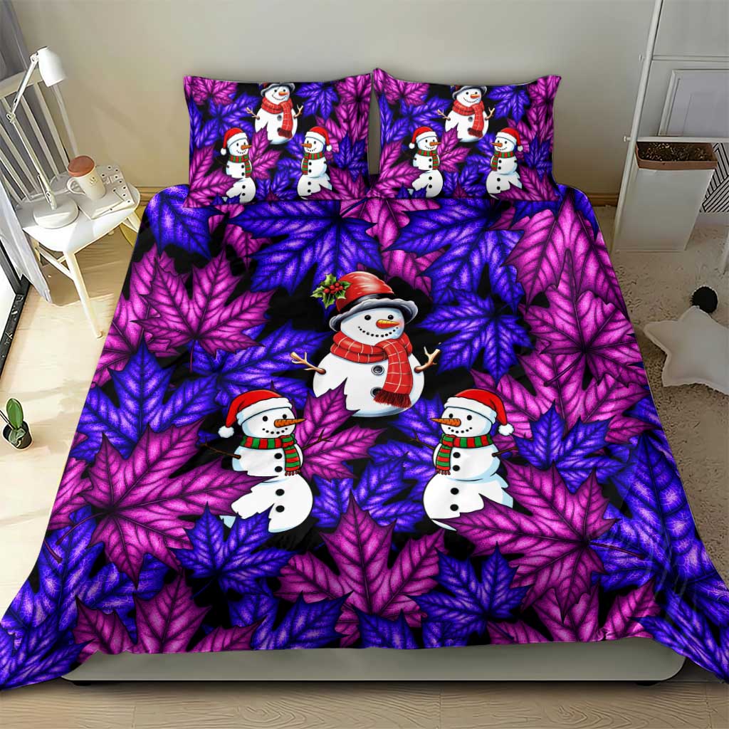 Christmas Snowman Leaves Bedding Set Xmas Holiday Patterns - Wonder Print Shop