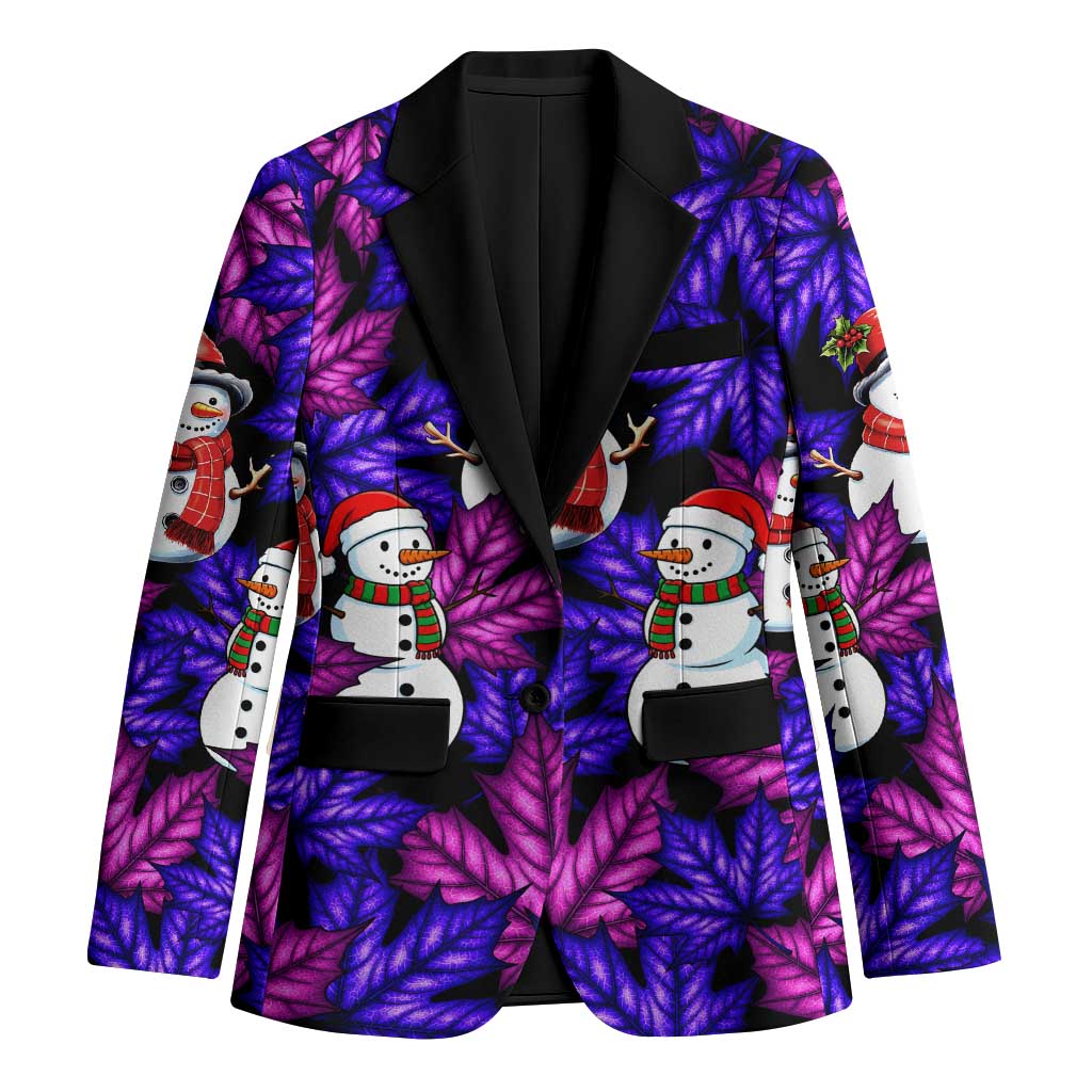 Christmas Snowman Leaves Blazer Xmas Holiday Patterns - Wonder Print Shop