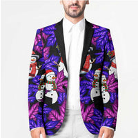 Christmas Snowman Leaves Blazer Xmas Holiday Patterns - Wonder Print Shop