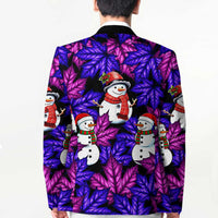 Christmas Snowman Leaves Blazer Xmas Holiday Patterns - Wonder Print Shop