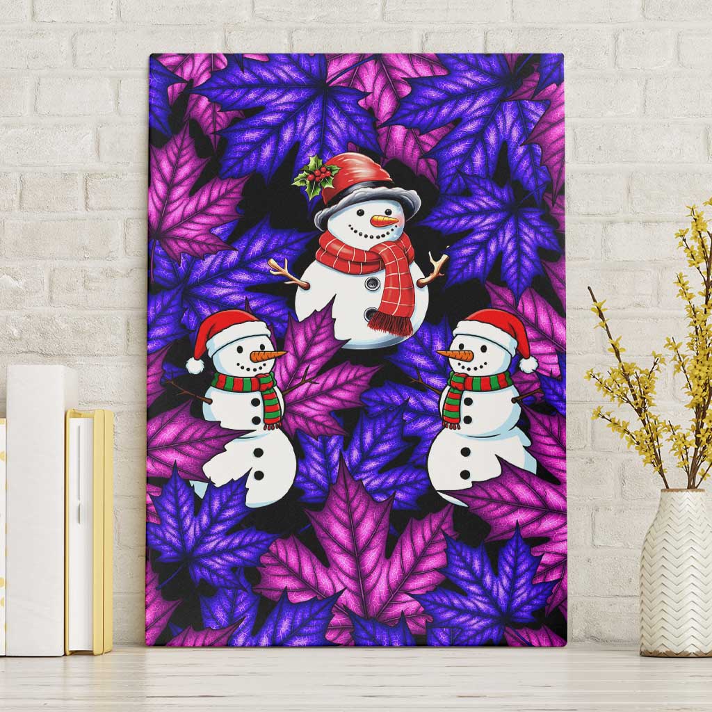 Christmas Snowman Leaves Canvas Wall Art Xmas Holiday Patterns - Wonder Print Shop