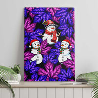 Christmas Snowman Leaves Canvas Wall Art Xmas Holiday Patterns - Wonder Print Shop