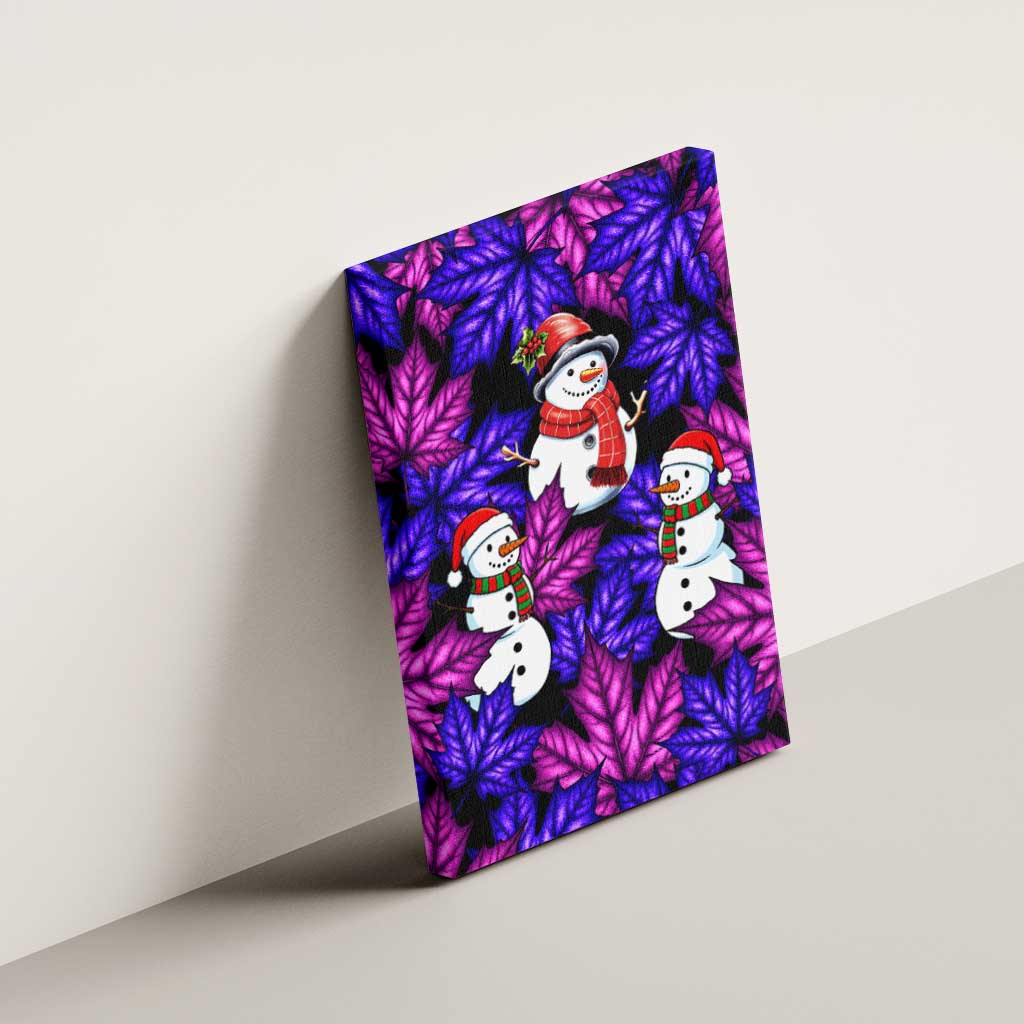 Christmas Snowman Leaves Canvas Wall Art Xmas Holiday Patterns - Wonder Print Shop