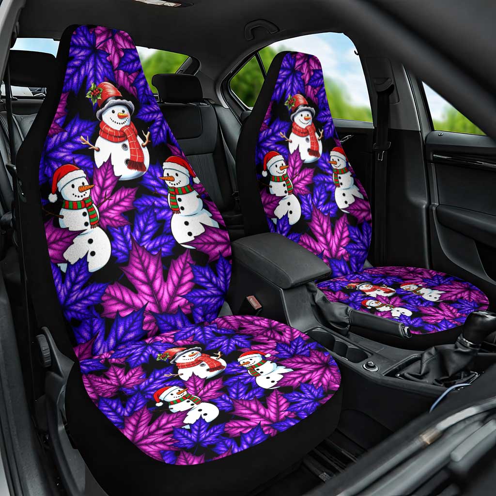 Christmas Snowman Leaves Car Seat Cover Xmas Holiday Patterns - Wonder Print Shop