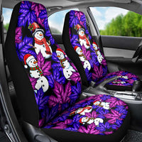 Christmas Snowman Leaves Car Seat Cover Xmas Holiday Patterns - Wonder Print Shop
