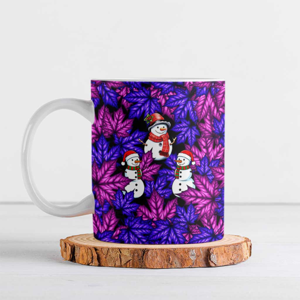 Christmas Snowman Leaves Ceramic Mug Xmas Holiday Patterns - Wonder Print Shop