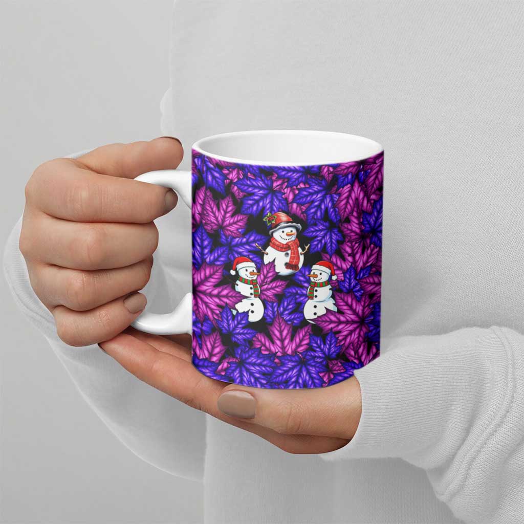 Christmas Snowman Leaves Ceramic Mug Xmas Holiday Patterns - Wonder Print Shop