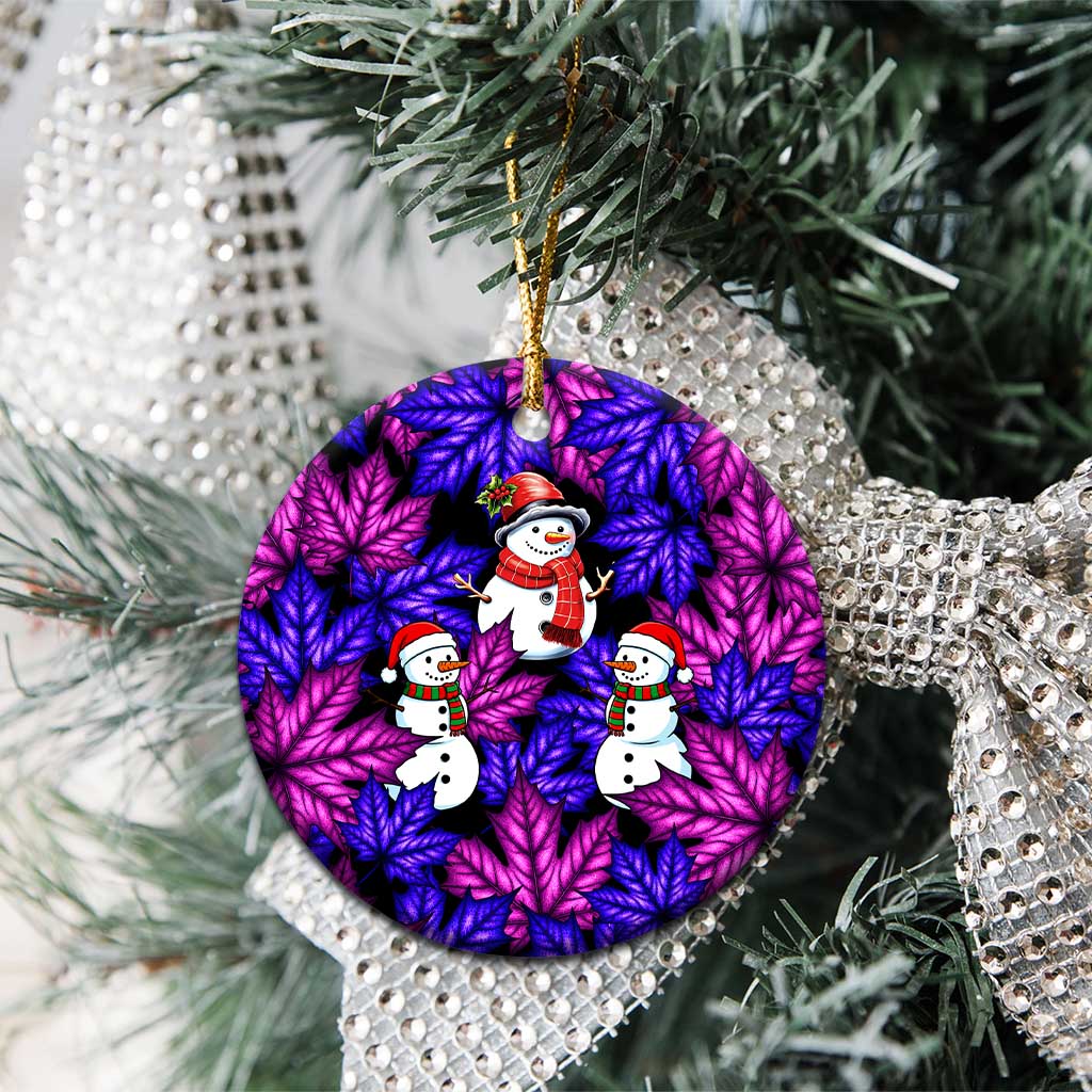 Christmas Snowman Leaves Ceramic Ornament Xmas Holiday Patterns - Wonder Print Shop